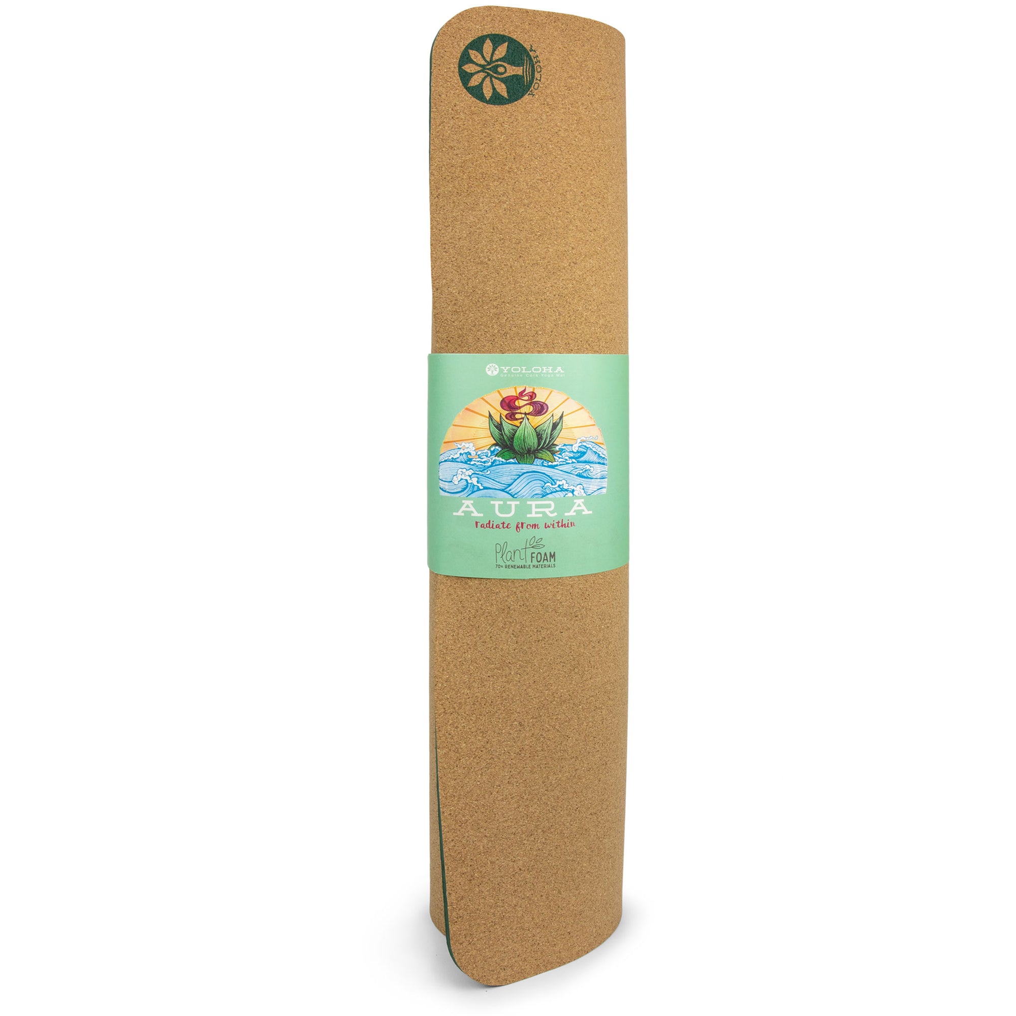 Float On Aura Cork Yoga Mat + Plant Foam - Yoloha Yoga