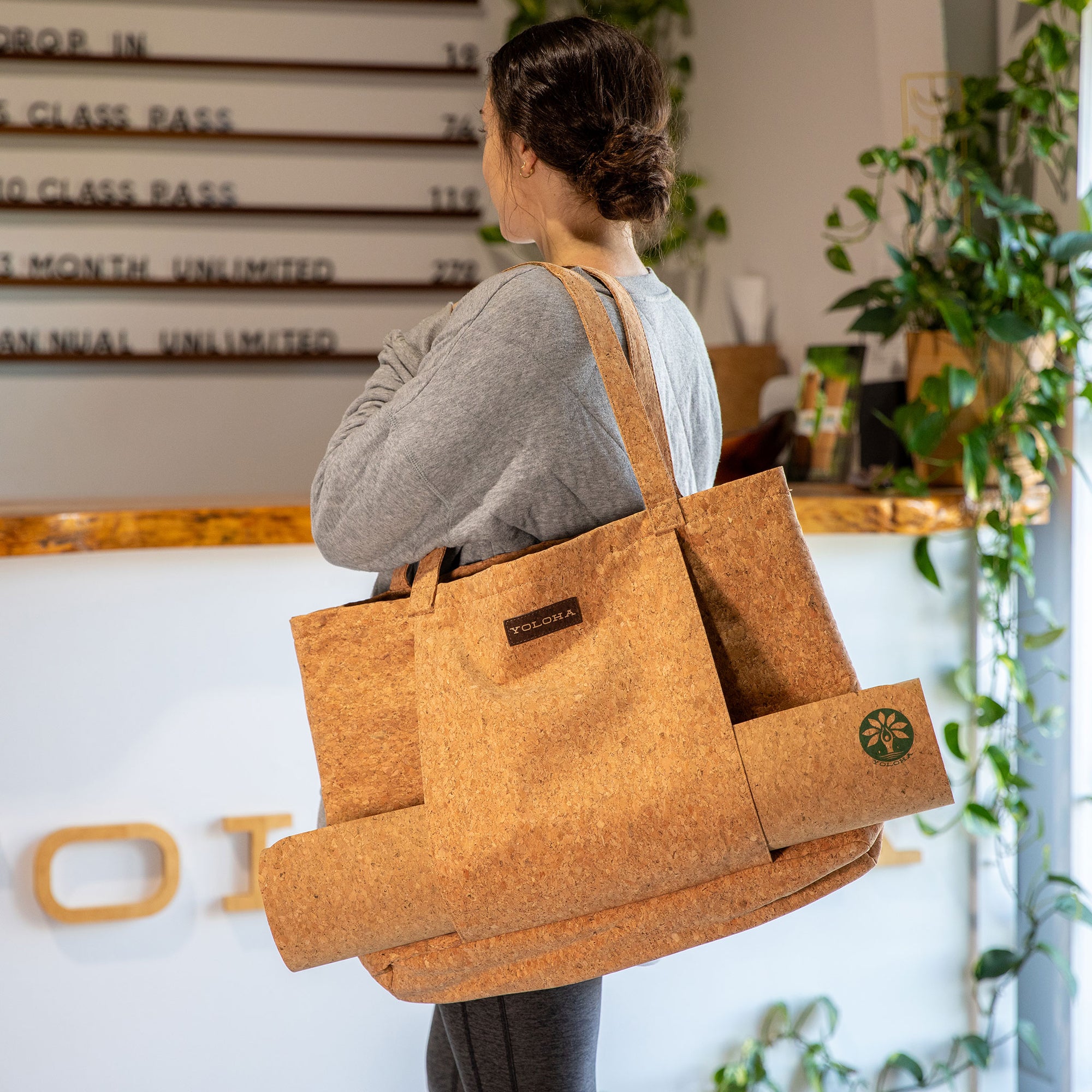 Cork Tote Bag - Yoloha Yoga